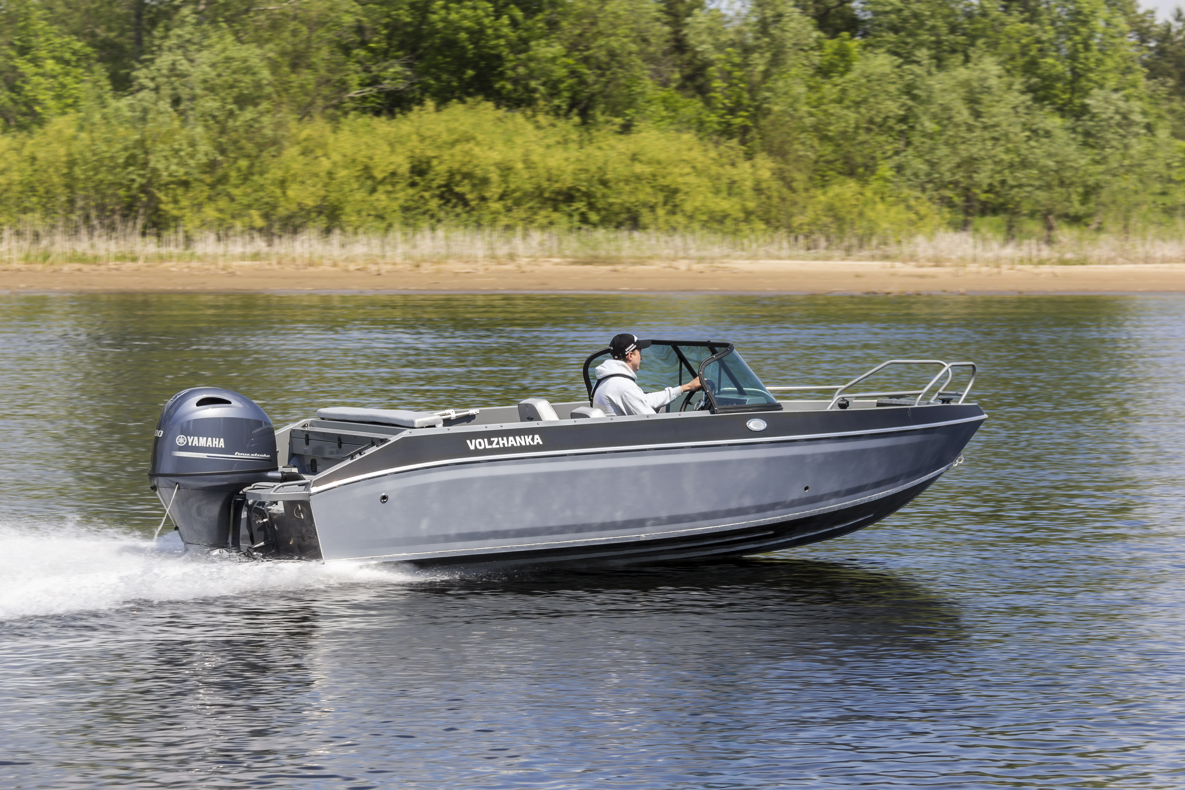 Лодка YAVA XL Fish с мотором YAMER EF 130 FEX-T (серый)