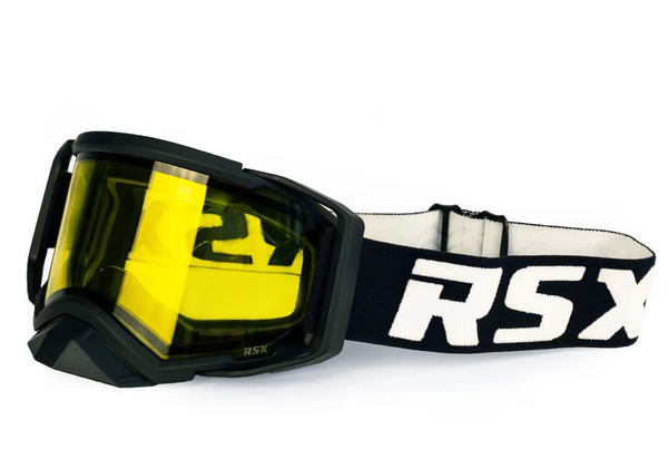 Кроссовые очки RSX Blizzard Winter, черный, желтая зеркальная линза