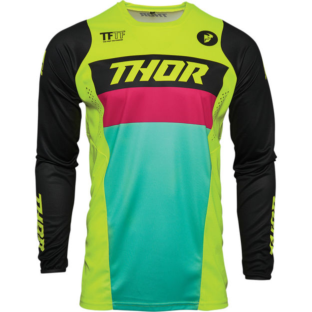 Джерси детская Thor Pulse Yth Racer (Acid/Black, YS (Youth S), 2912-1868)